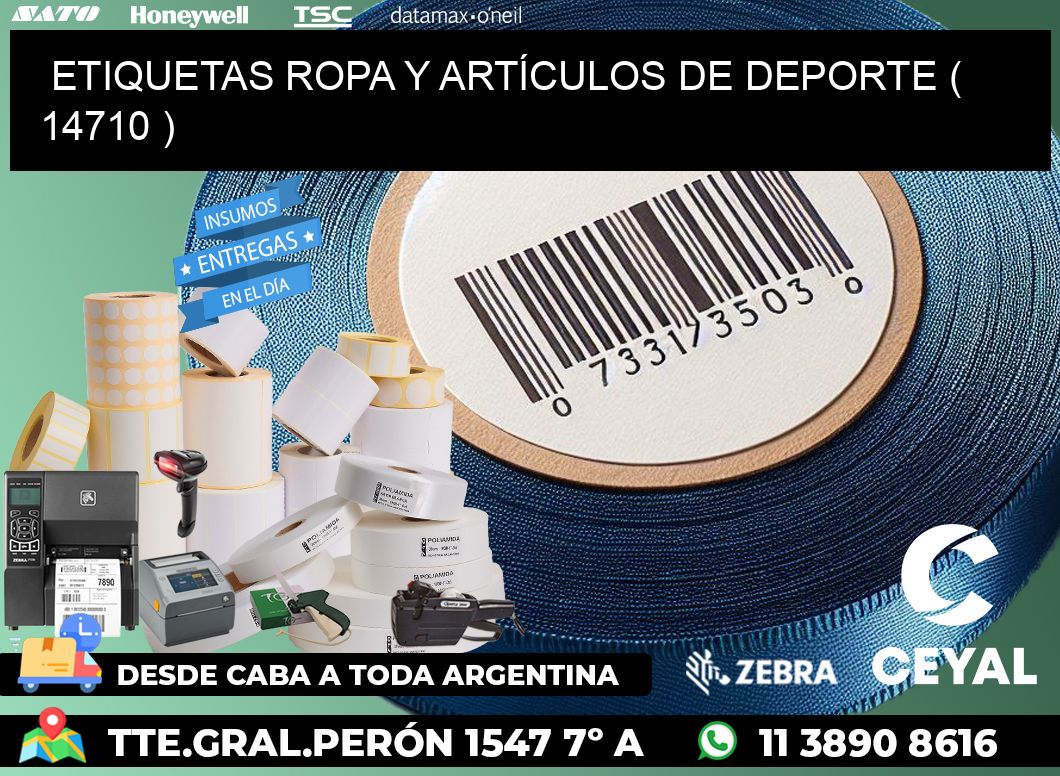 ETIQUETAS ROPA Y ARTÍCULOS DE DEPORTE ( 14710 )