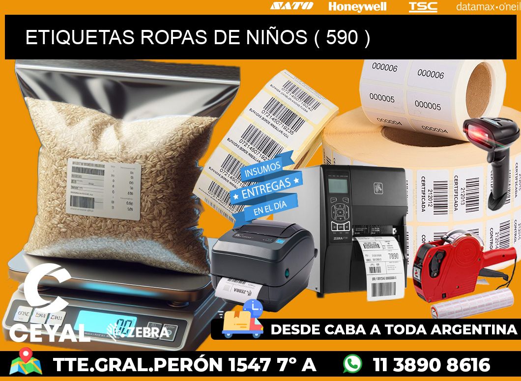 ETIQUETAS ROPAS DE NIÑOS ( 590 )