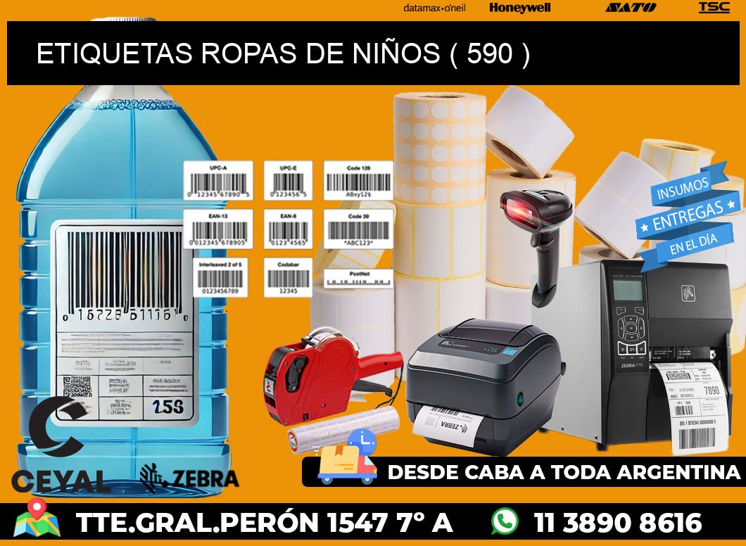 ETIQUETAS ROPAS DE NIÑOS ( 590 )