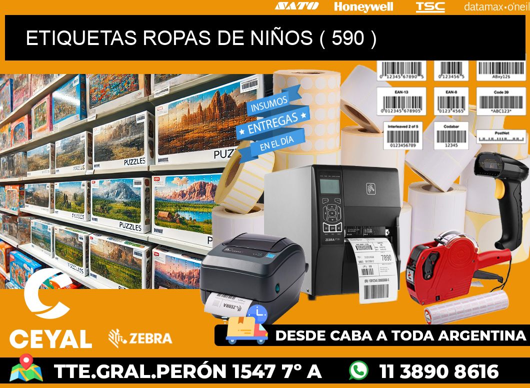 ETIQUETAS ROPAS DE NIÑOS ( 590 )
