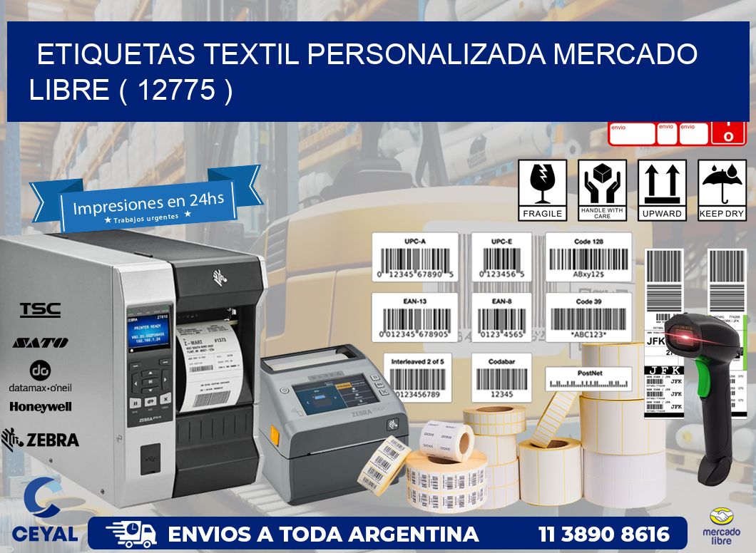 ETIQUETAS TEXTIL PERSONALIZADA MERCADO LIBRE ( 12775 )