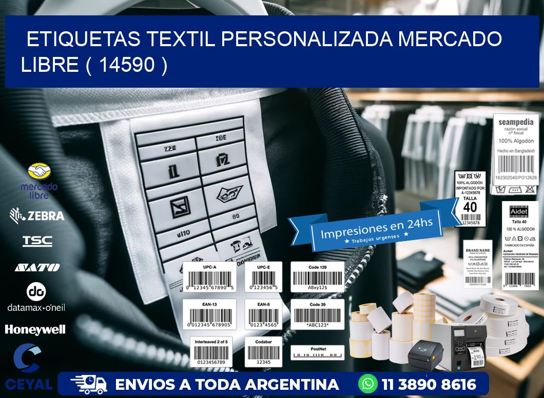 ETIQUETAS TEXTIL PERSONALIZADA MERCADO LIBRE ( 14590 )