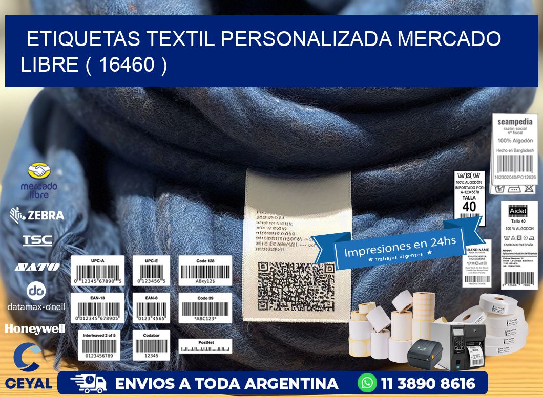 ETIQUETAS TEXTIL PERSONALIZADA MERCADO LIBRE ( 16460 )