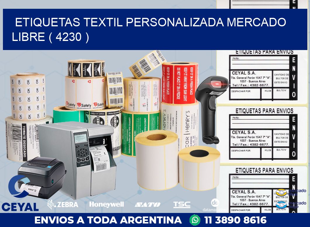 ETIQUETAS TEXTIL PERSONALIZADA MERCADO LIBRE ( 4230 )