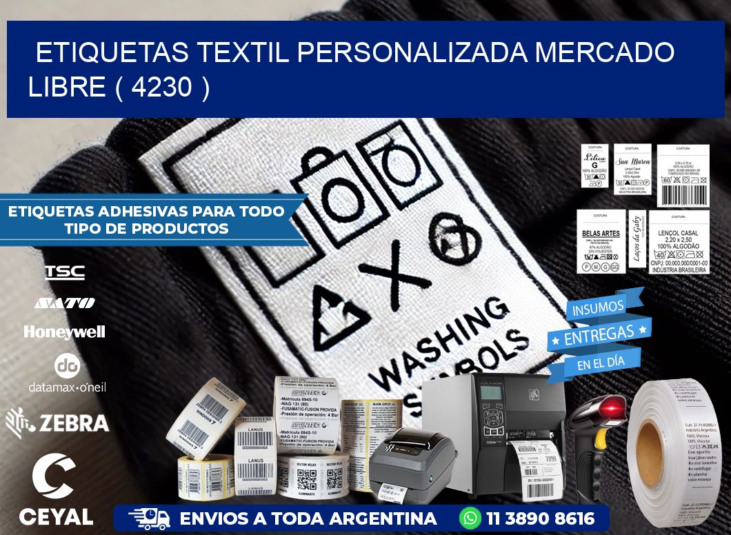 ETIQUETAS TEXTIL PERSONALIZADA MERCADO LIBRE ( 4230 )