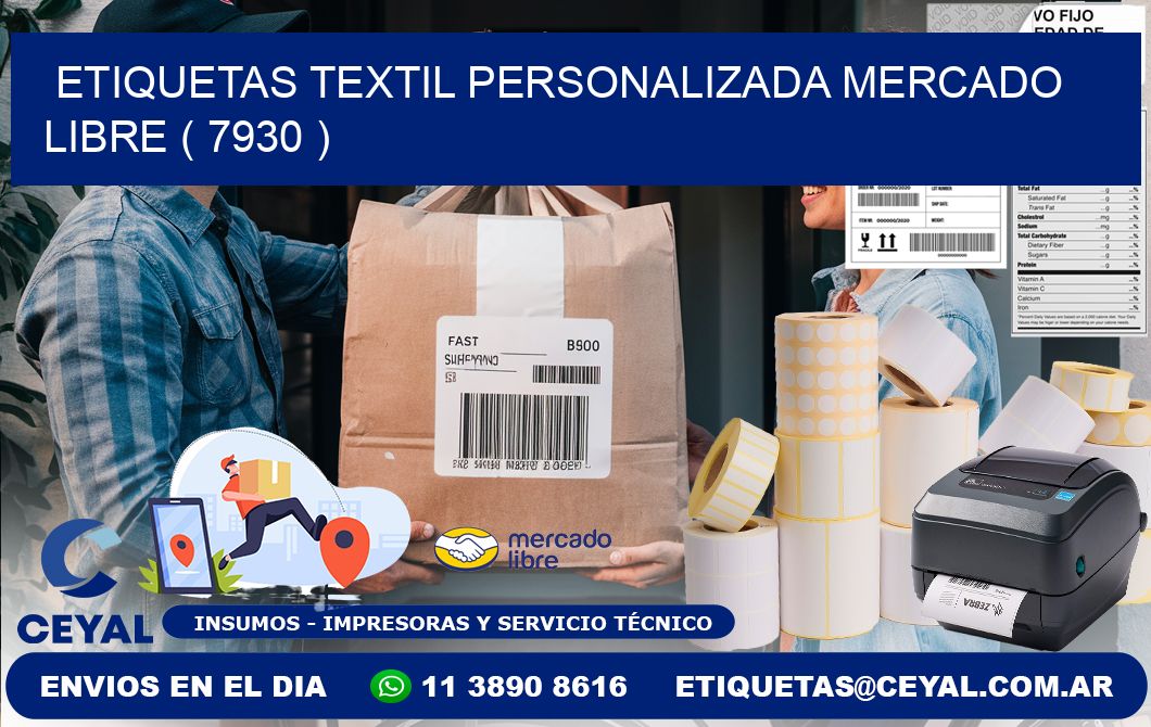 ETIQUETAS TEXTIL PERSONALIZADA MERCADO LIBRE ( 7930 )
