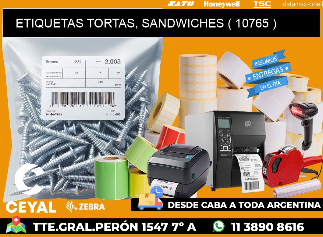 ETIQUETAS TORTAS, SANDWICHES ( 10765 )