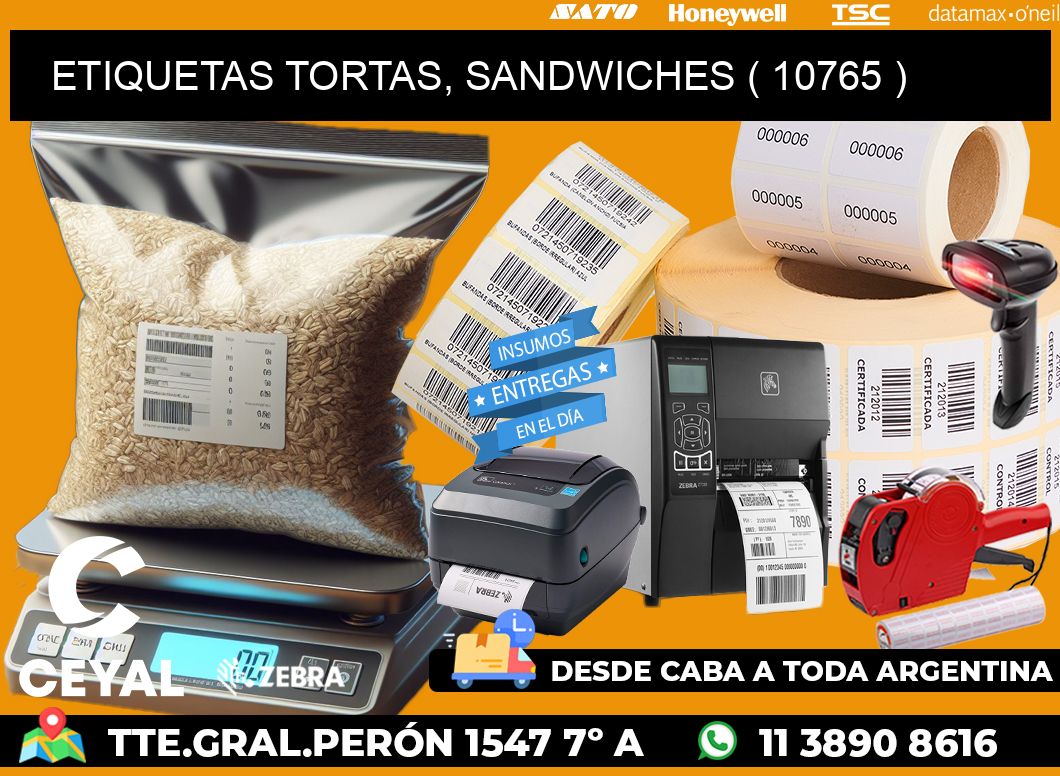 ETIQUETAS TORTAS, SANDWICHES ( 10765 )