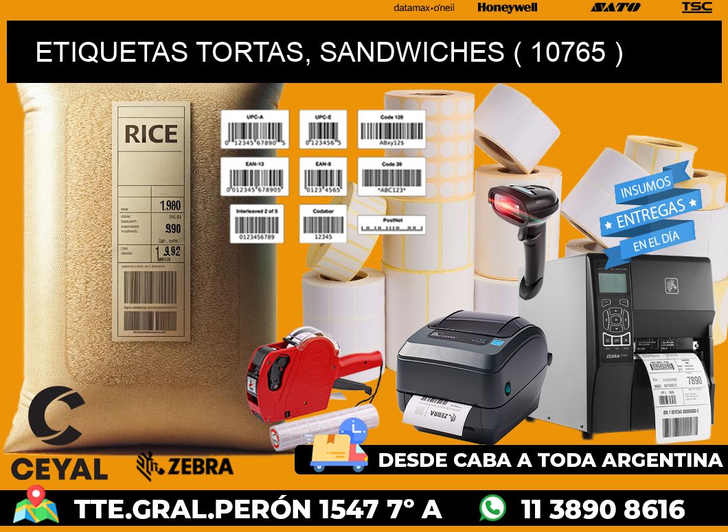 ETIQUETAS TORTAS, SANDWICHES ( 10765 )