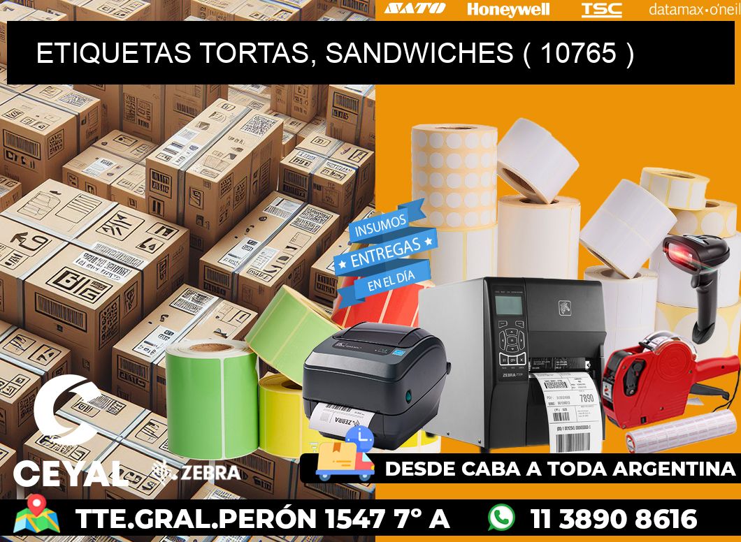 ETIQUETAS TORTAS, SANDWICHES ( 10765 )