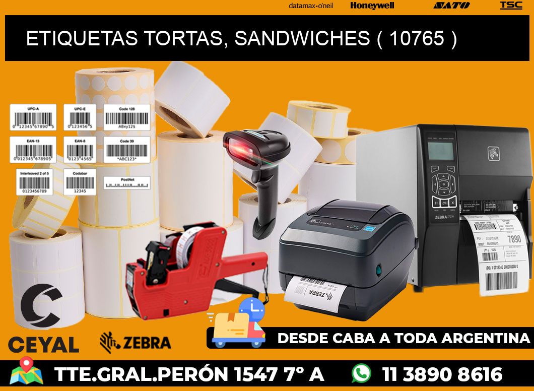 ETIQUETAS TORTAS, SANDWICHES ( 10765 )