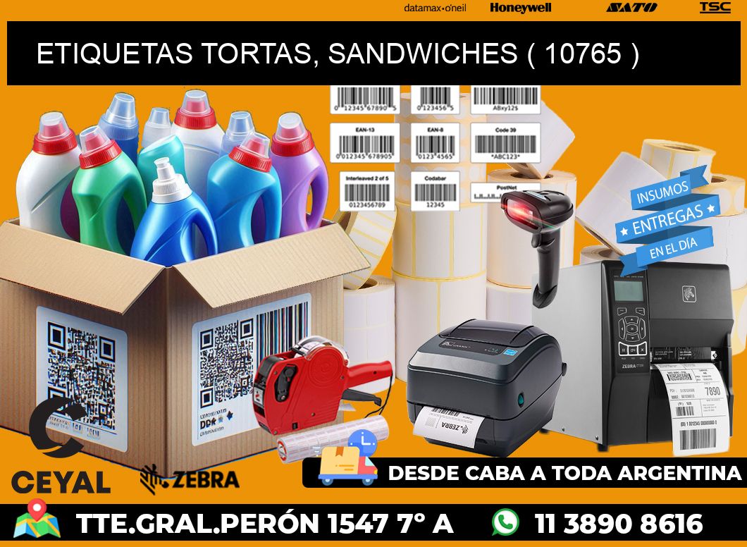 ETIQUETAS TORTAS, SANDWICHES ( 10765 )