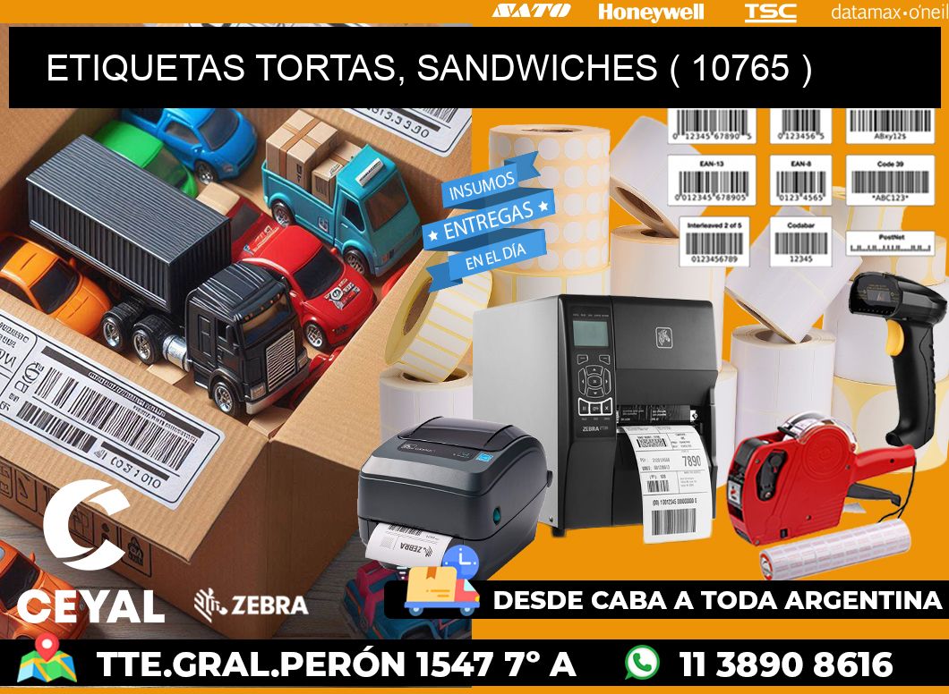 ETIQUETAS TORTAS, SANDWICHES ( 10765 )