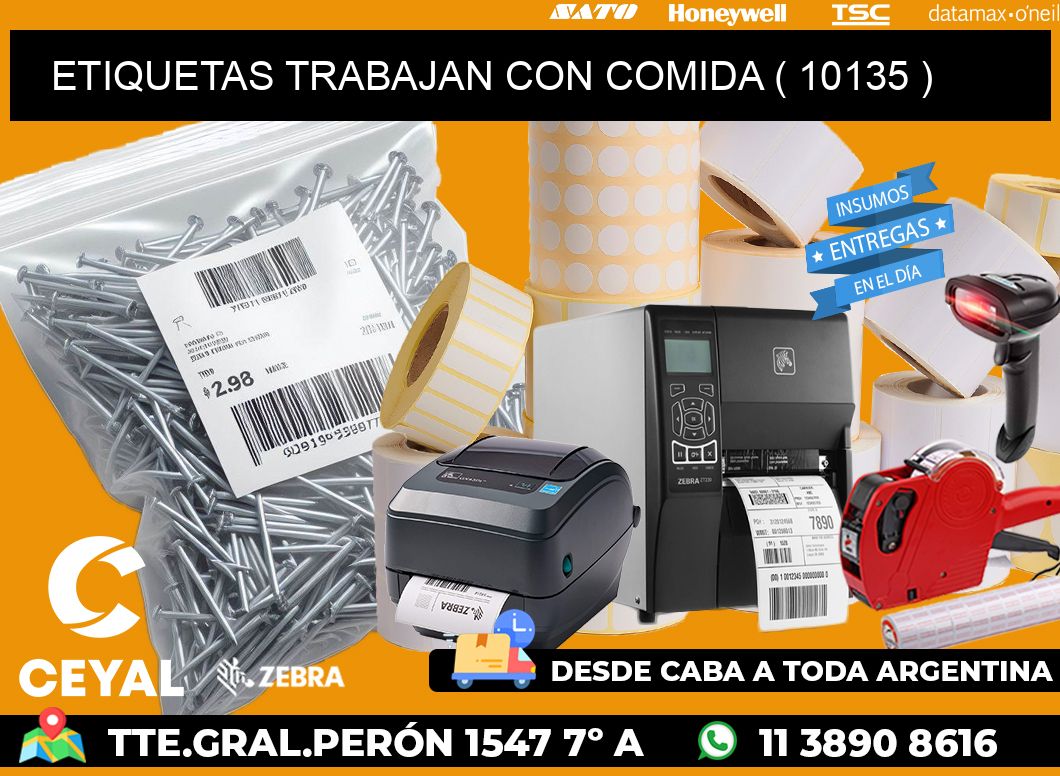 ETIQUETAS TRABAJAN CON COMIDA ( 10135 )