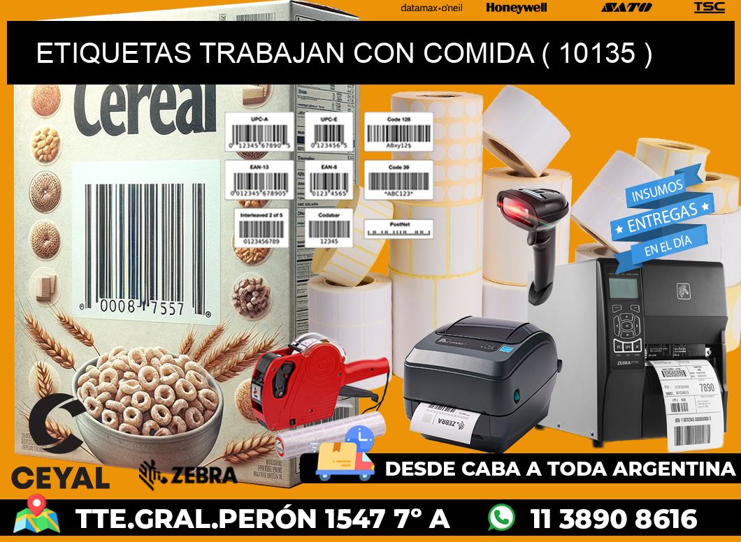 ETIQUETAS TRABAJAN CON COMIDA ( 10135 )