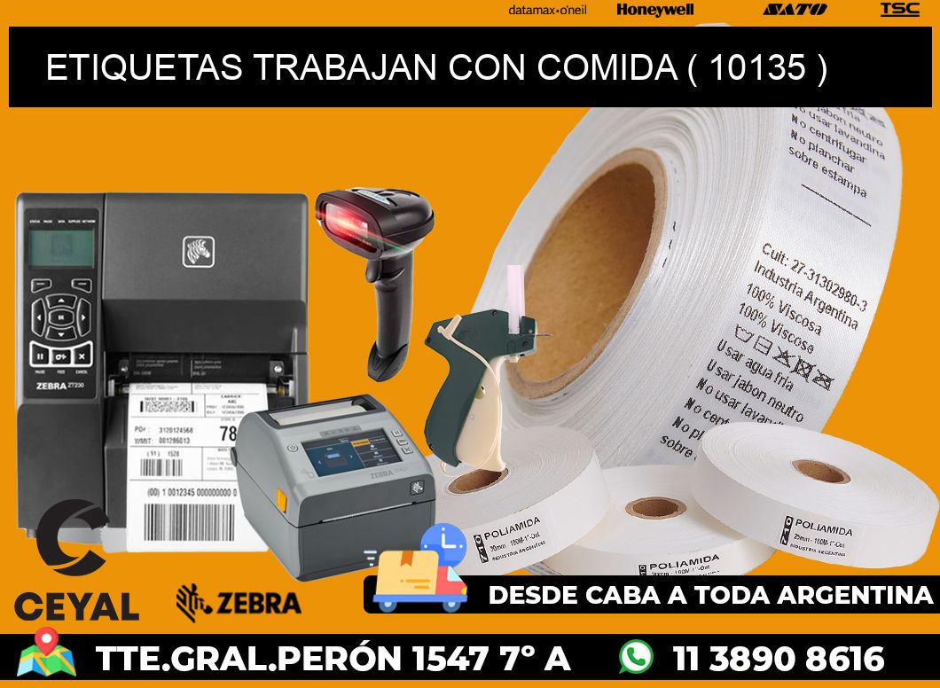 ETIQUETAS TRABAJAN CON COMIDA ( 10135 )