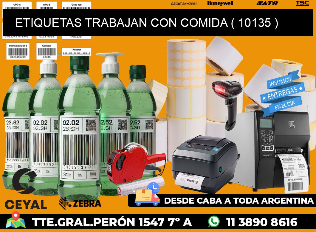 ETIQUETAS TRABAJAN CON COMIDA ( 10135 )