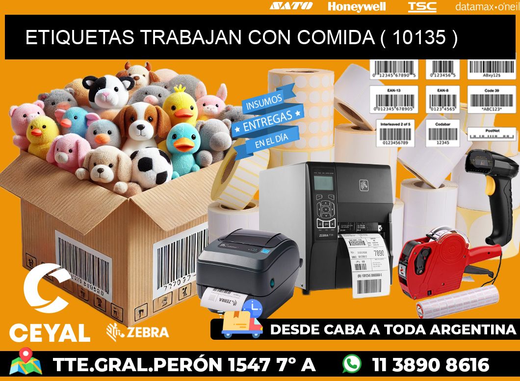 ETIQUETAS TRABAJAN CON COMIDA ( 10135 )