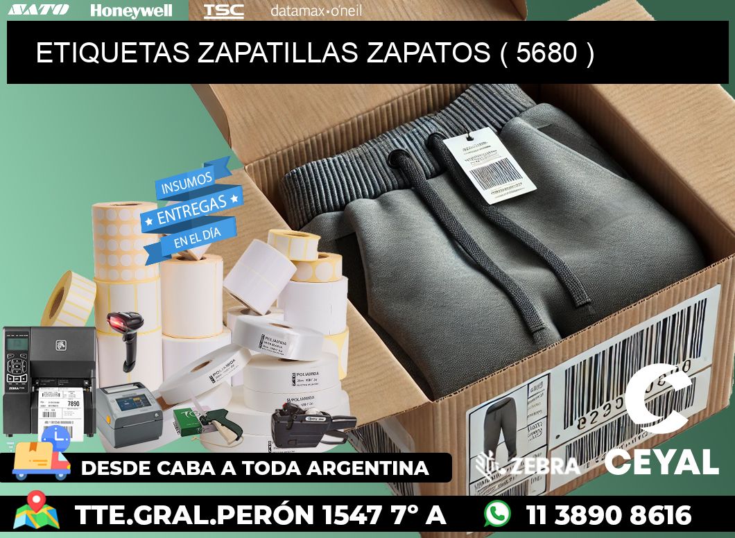 ETIQUETAS ZAPATILLAS ZAPATOS ( 5680 )