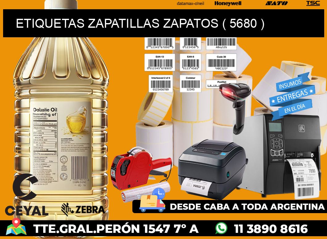 ETIQUETAS ZAPATILLAS ZAPATOS ( 5680 )