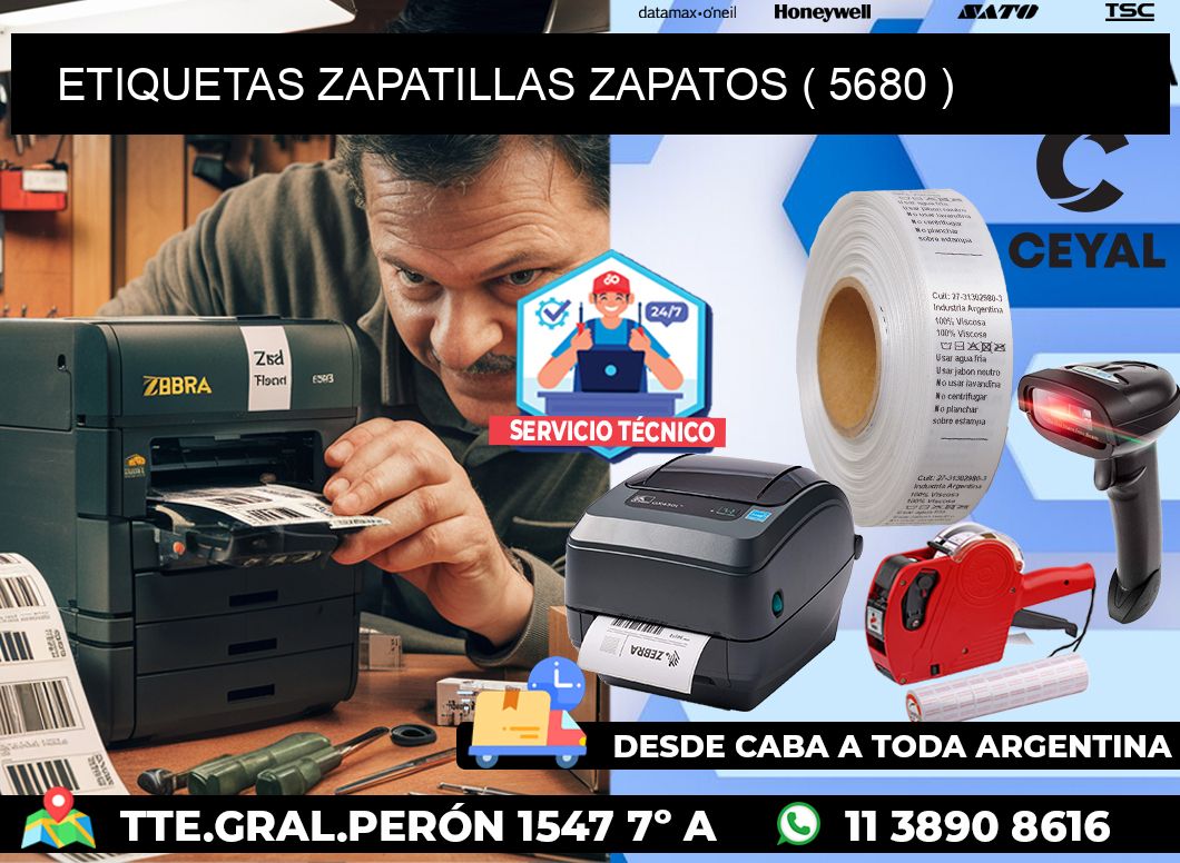 ETIQUETAS ZAPATILLAS ZAPATOS ( 5680 )