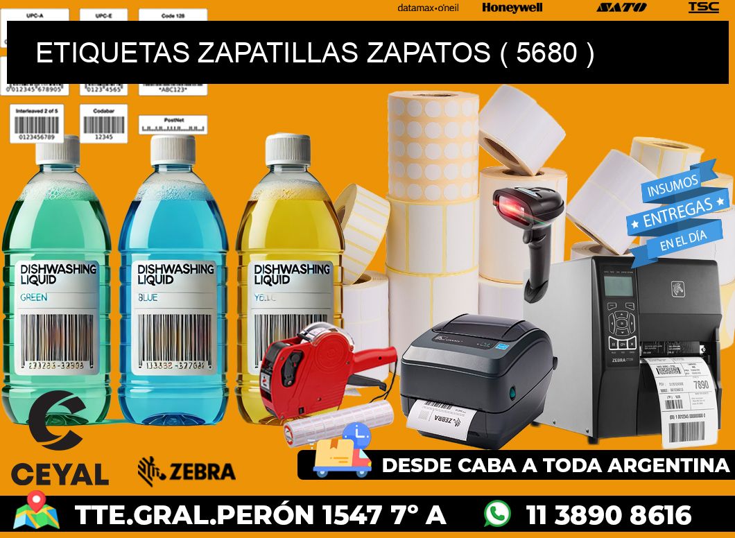 ETIQUETAS ZAPATILLAS ZAPATOS ( 5680 )
