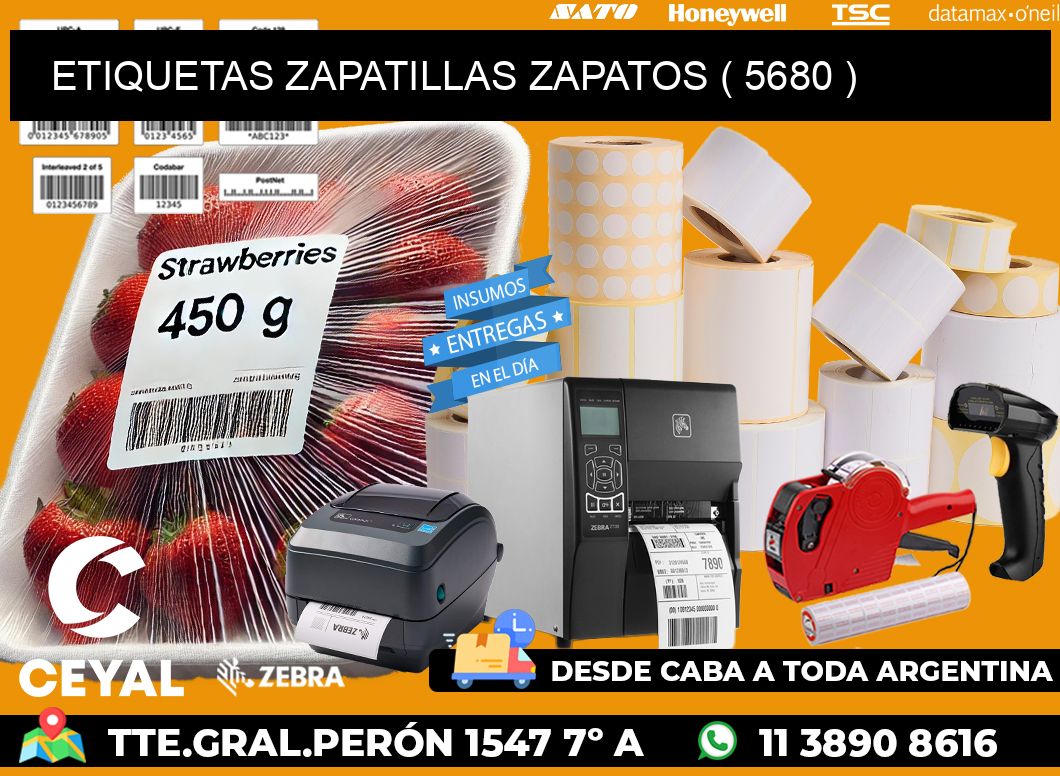 ETIQUETAS ZAPATILLAS ZAPATOS ( 5680 )