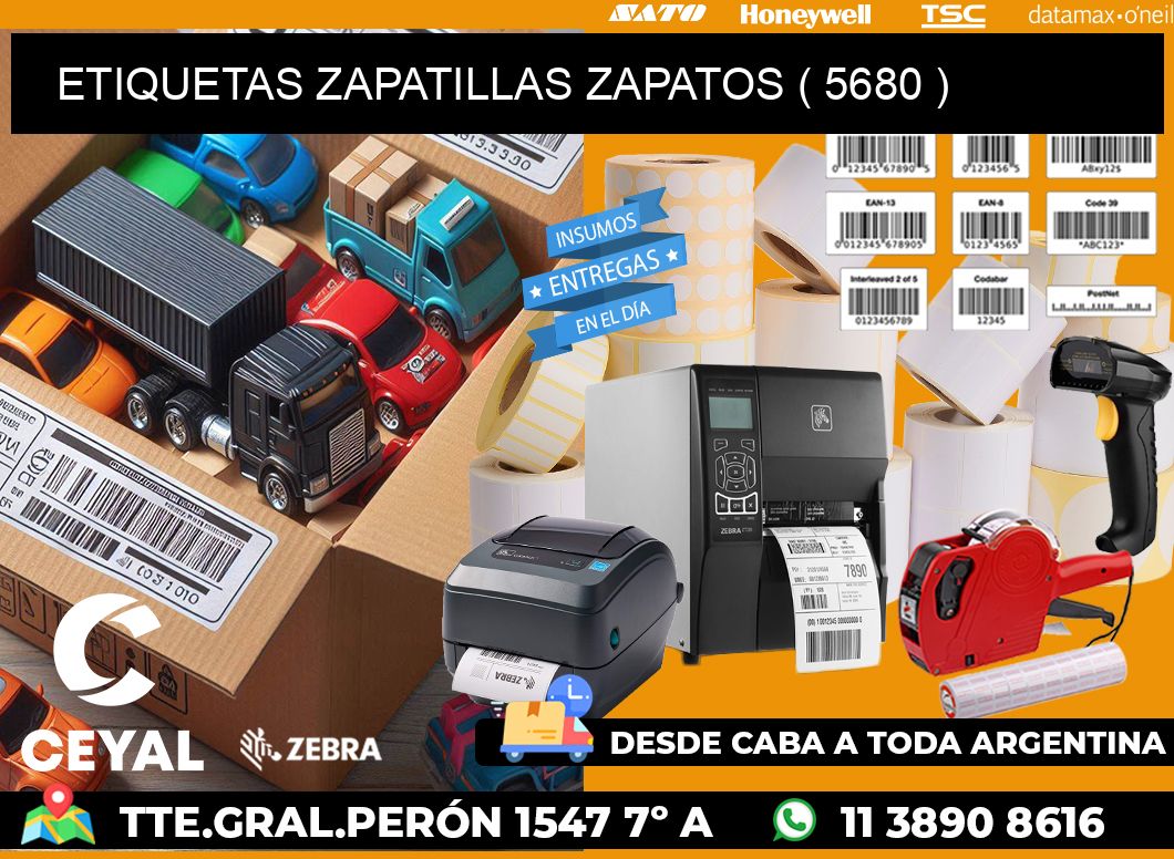 ETIQUETAS ZAPATILLAS ZAPATOS ( 5680 )