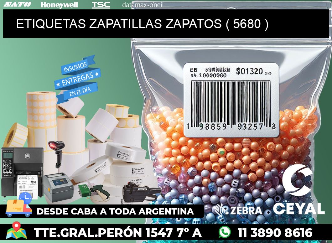 ETIQUETAS ZAPATILLAS ZAPATOS ( 5680 )