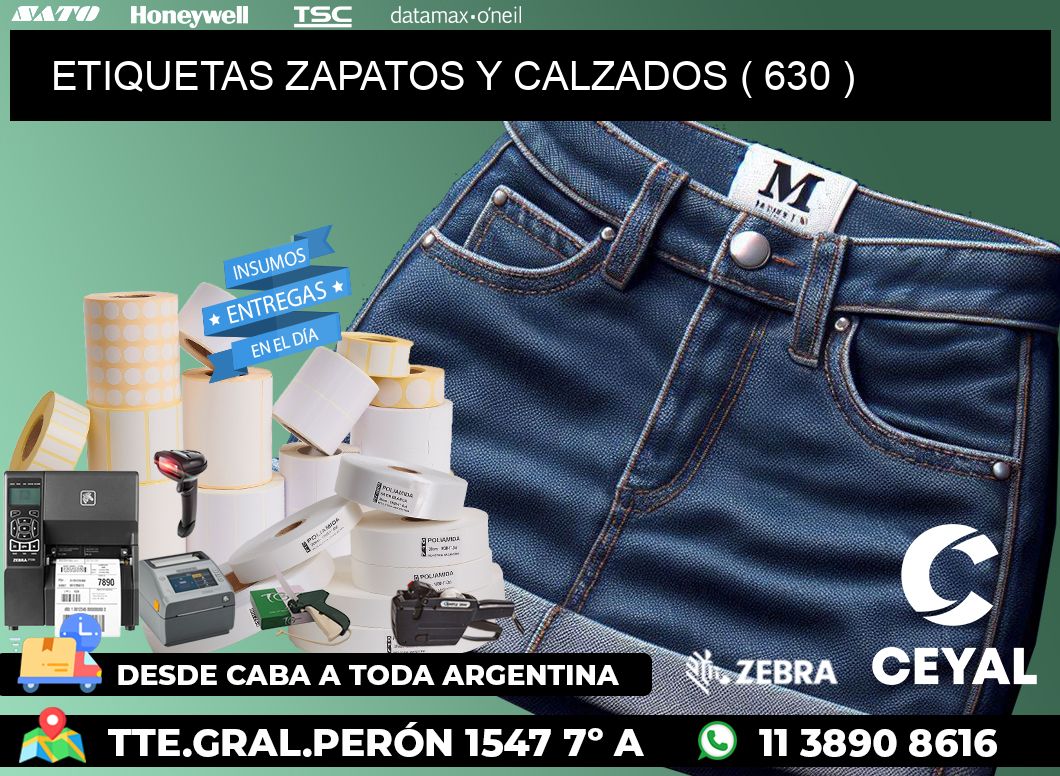 ETIQUETAS ZAPATOS Y CALZADOS ( 630 )