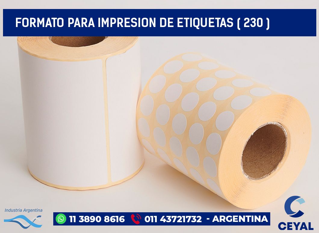 FORMATO PARA IMPRESION DE ETIQUETAS ( 230 )