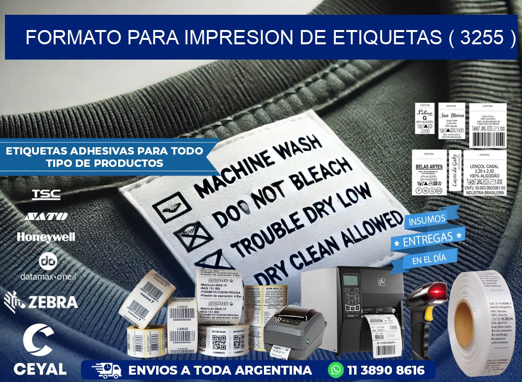 FORMATO PARA IMPRESION DE ETIQUETAS ( 3255 )