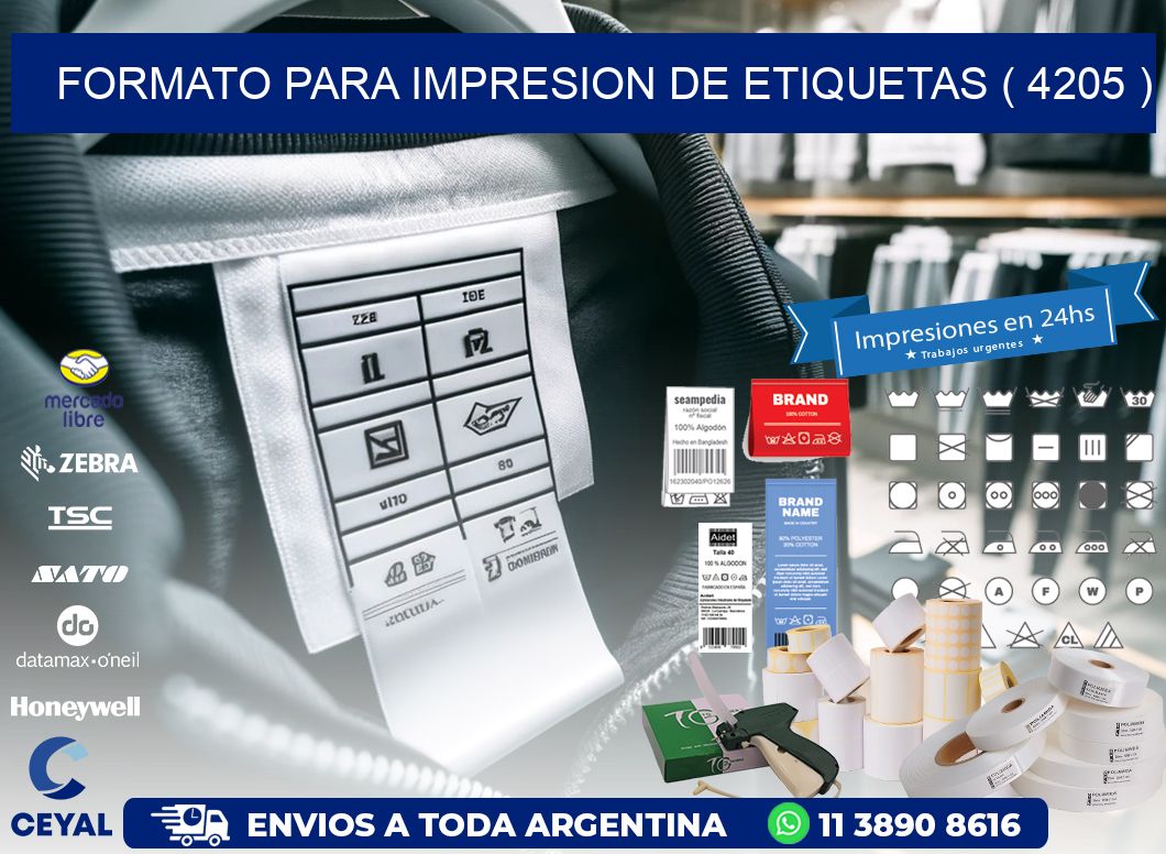 FORMATO PARA IMPRESION DE ETIQUETAS ( 4205 )