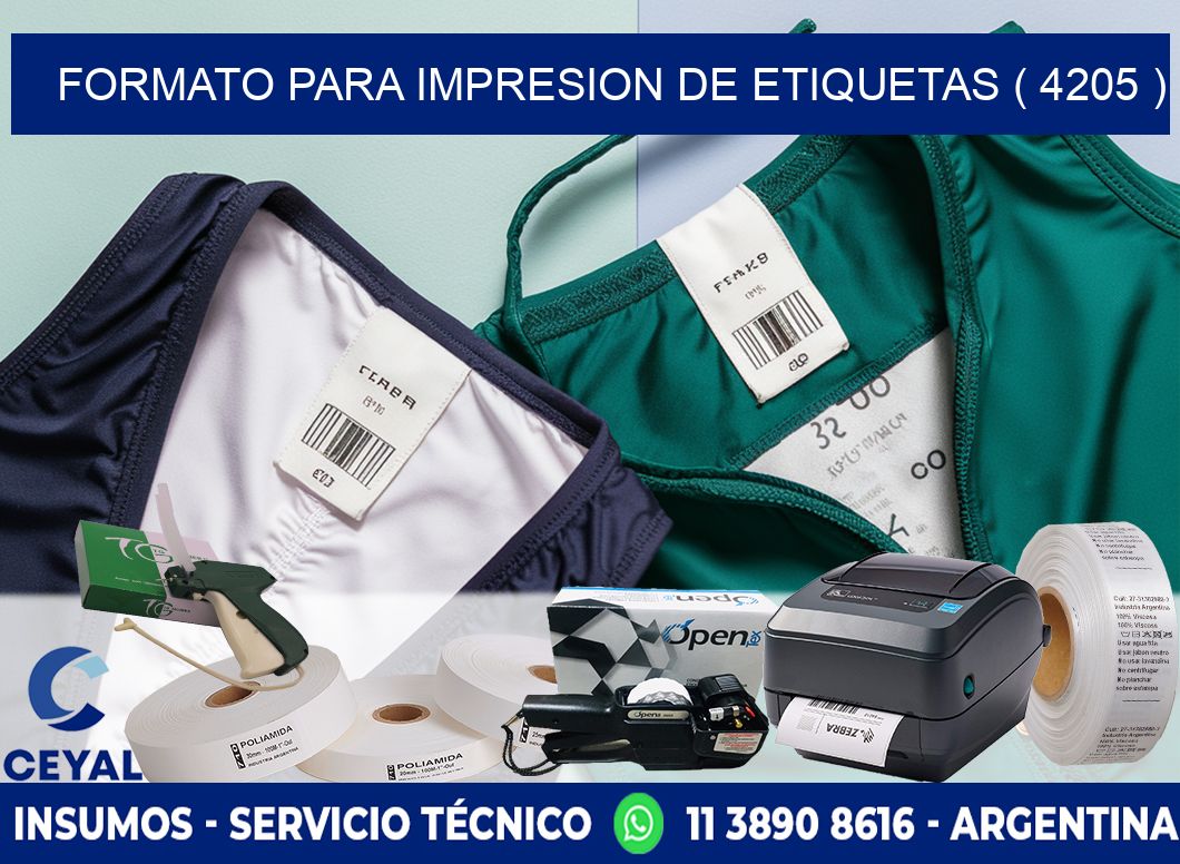 FORMATO PARA IMPRESION DE ETIQUETAS ( 4205 )