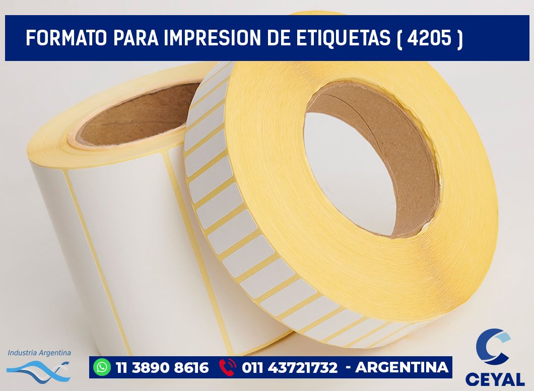 FORMATO PARA IMPRESION DE ETIQUETAS ( 4205 )