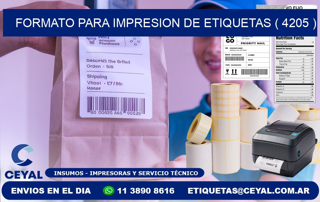 FORMATO PARA IMPRESION DE ETIQUETAS ( 4205 )