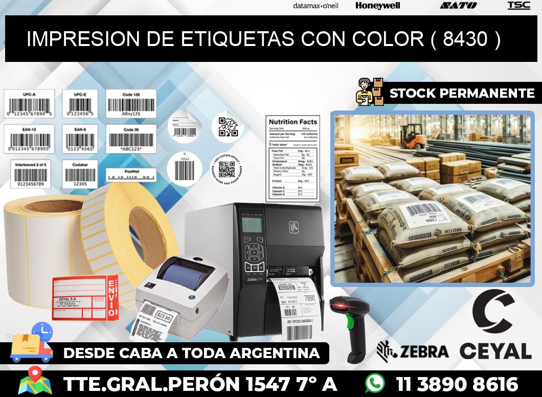 IMPRESION DE ETIQUETAS CON COLOR ( 8430 )