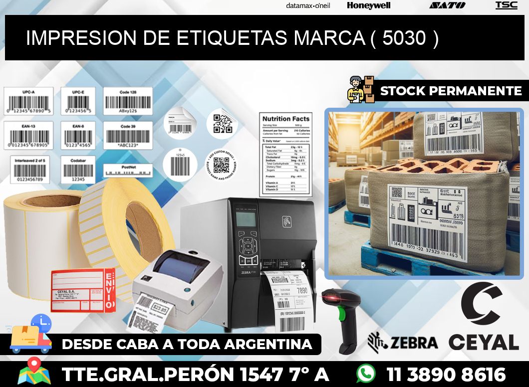 IMPRESION DE ETIQUETAS MARCA ( 5030 )