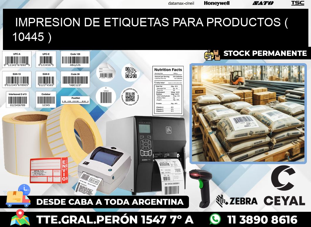 IMPRESION DE ETIQUETAS PARA PRODUCTOS ( 10445 )