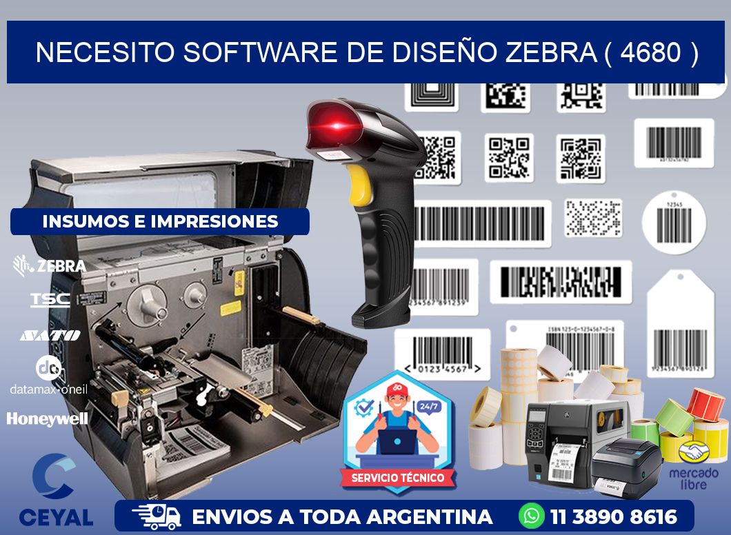 NECESITO SOFTWARE DE DISEÑO ZEBRA ( 4680 )