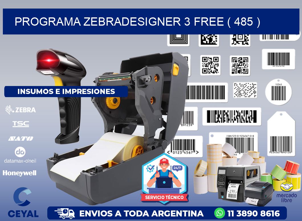 PROGRAMA ZEBRADESIGNER 3 FREE ( 485 )