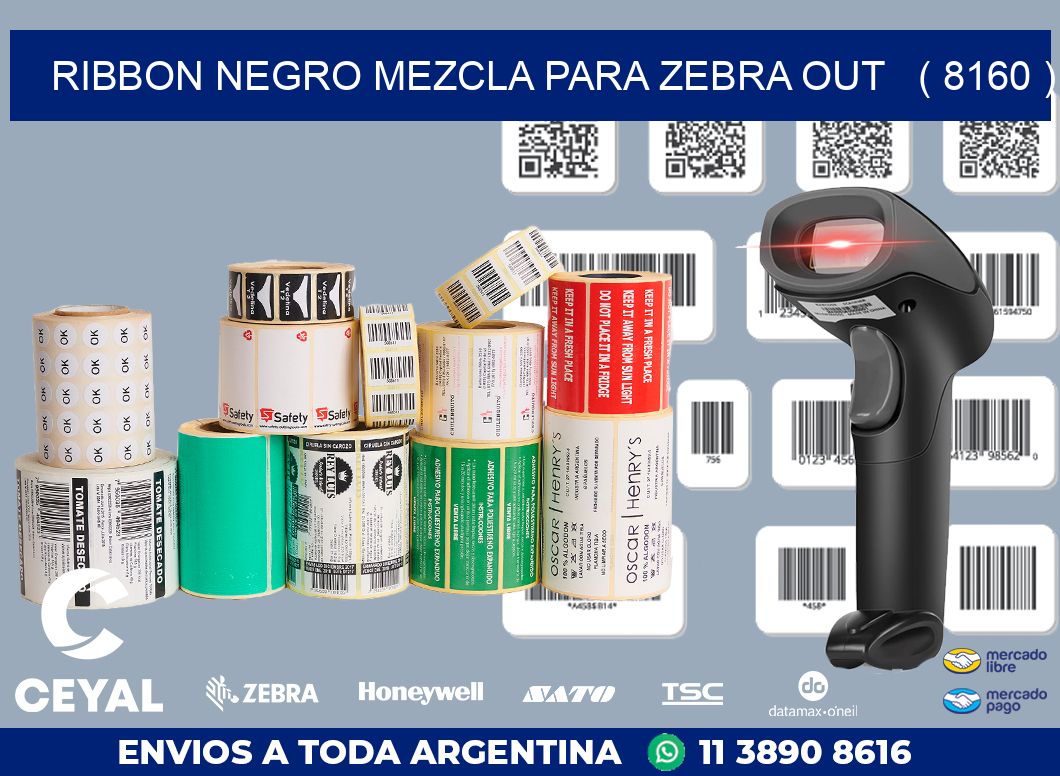 RIBBON NEGRO MEZCLA PARA ZEBRA OUT   ( 8160 )