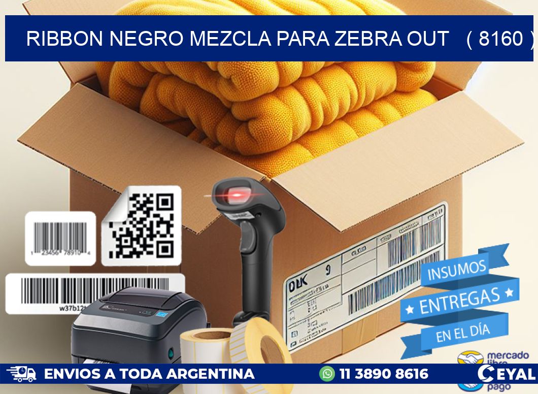 RIBBON NEGRO MEZCLA PARA ZEBRA OUT   ( 8160 )