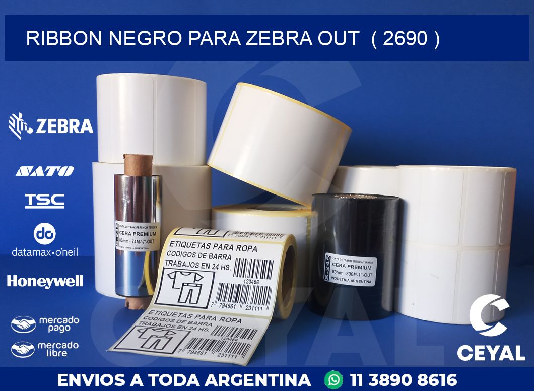 RIBBON NEGRO PARA ZEBRA OUT  ( 2690 )