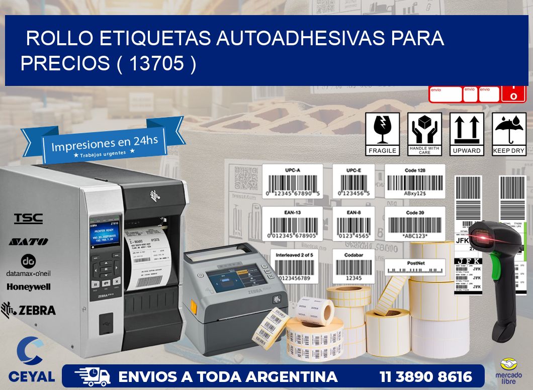 ROLLO ETIQUETAS AUTOADHESIVAS PARA PRECIOS ( 13705 )