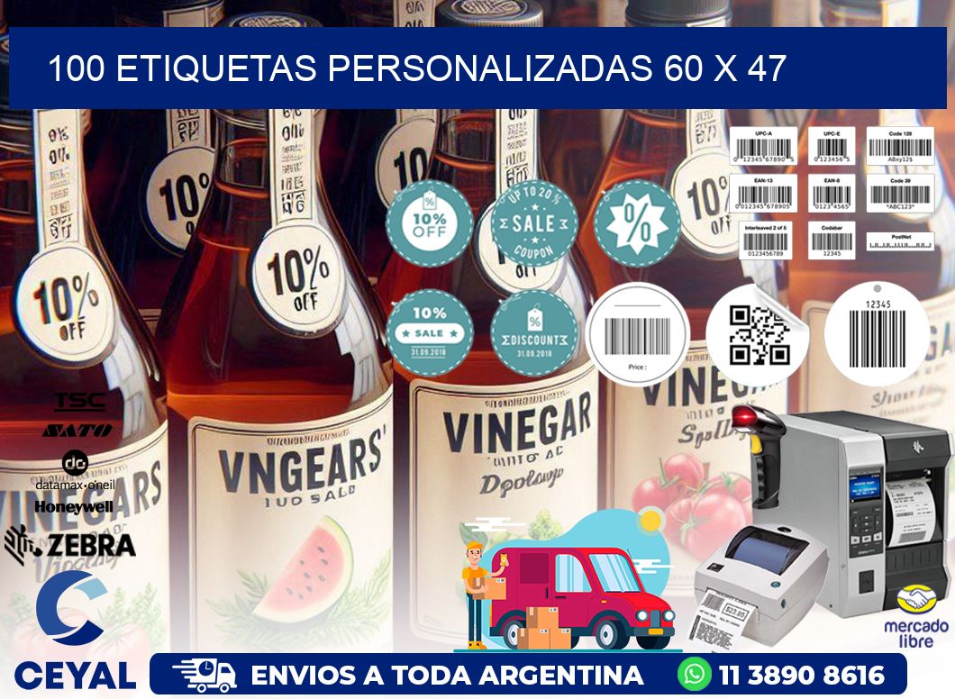 100 ETIQUETAS PERSONALIZADAS 60 x 47