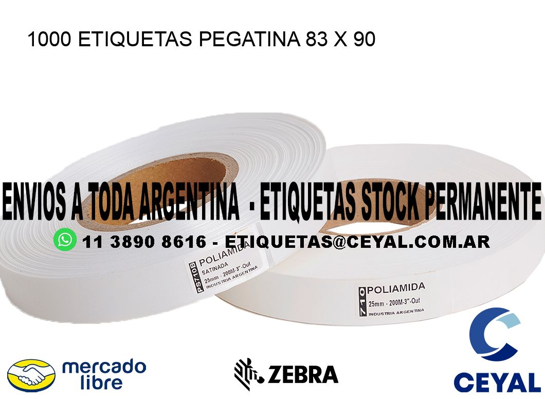 1000 ETIQUETAS PEGATINA 83 x 90