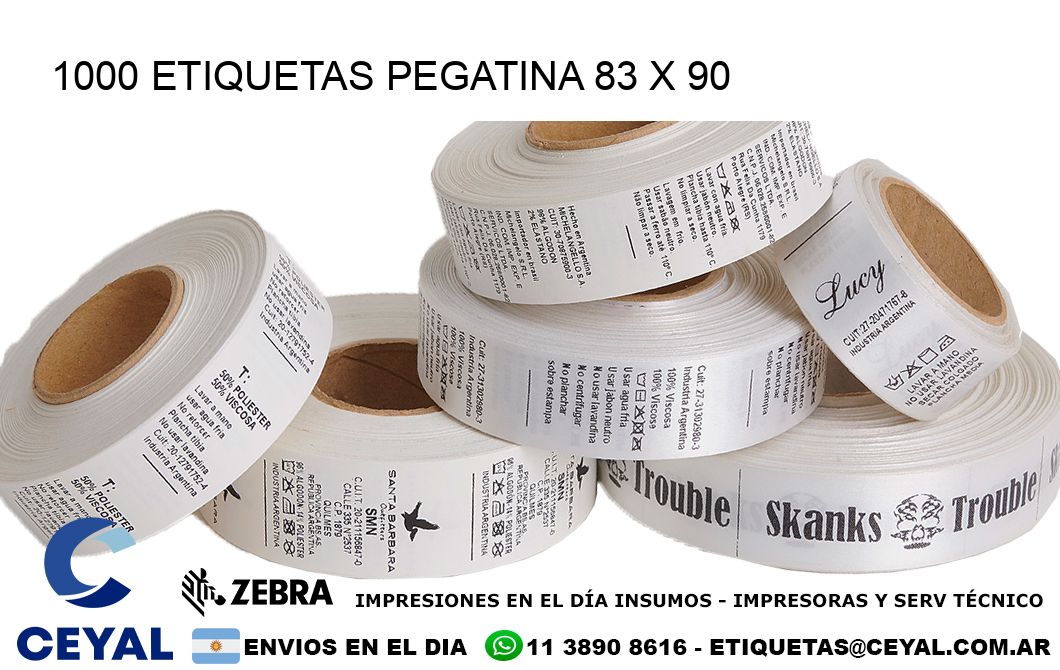 1000 ETIQUETAS PEGATINA 83 x 90