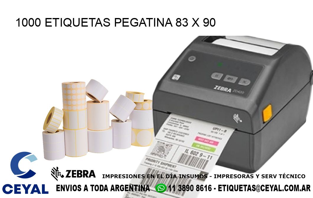 1000 ETIQUETAS PEGATINA 83 x 90