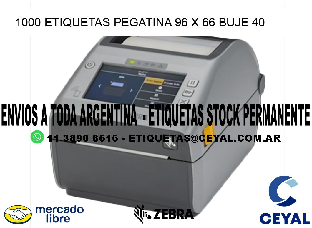 1000 ETIQUETAS PEGATINA 96 x 66 buje 40